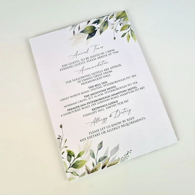  Wedding - Information - Card - A5