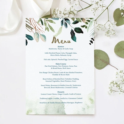  Wedding - Menu - Printing - Sq