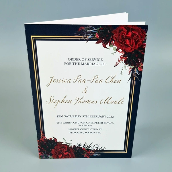  Wedding - Stationery - Printing - Oos - Navy - Wine
